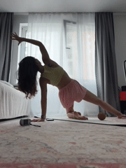 Morning yoga session and urban activity captured in Tyumen