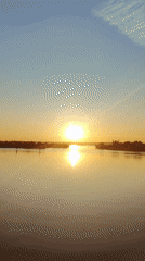 Sunset captured over Kama River in Chaikovsky, Russia