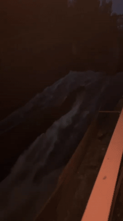 Turbulent water flow captured in Chernushka canal