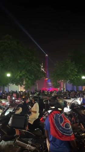 Evening celebrations with fireworks light up Paris streets