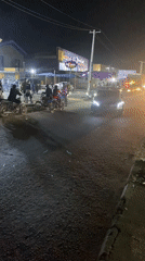 Nighttime street gathering observed in Lagos, Nigeria