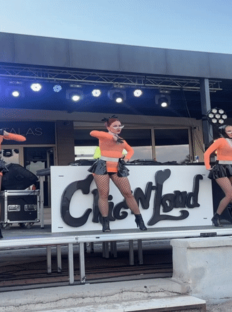 Beach party with dancers and DJ entertains crowds in Prijevor