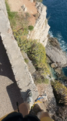 Clifftop coastal walk recorded in Buljarica, Montenegro