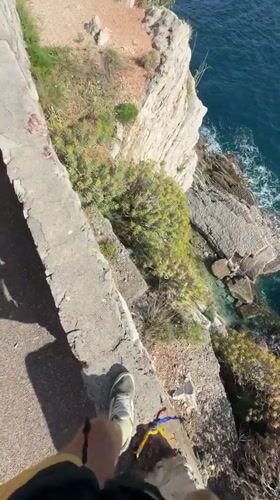 Clifftop coastal walk recorded in Buljarica, Montenegro