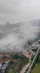 Dense smoke or fog blankets rural Da Lat landscape