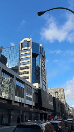 Person in Yankees cap photographed on Westmount street