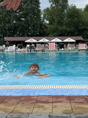 Poolside afternoon at a public swim spot in Uzhhorod