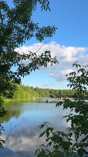 Recreational boating observed on lake near Klin, Russia
