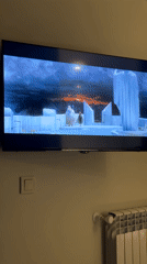 Lord of the Rings movie scenes captured on TV in Batumi