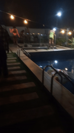 Nighttime pool party captured by witnesses in Bar Gada