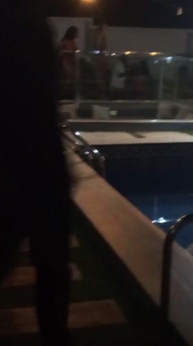 Nighttime pool party captured by witnesses in Bar Gada