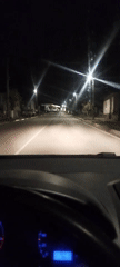 Night drive captured on dashboard camera in Kostenets
