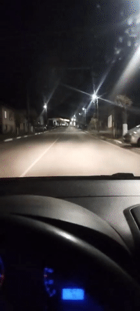 Night drive captured on dashboard camera in Kostenets