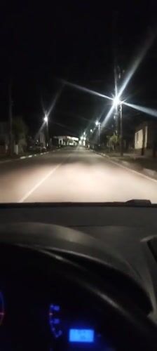 Night drive captured on dashboard camera in Kostenets
