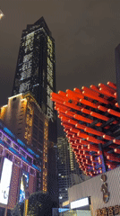 Nighttime urban scenes documented across Yuzhong District, China