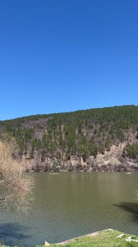 Peaceful lake scene documented near Pancharevo, Bulgaria