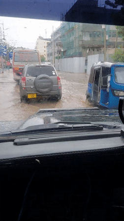 Street flooding documented in Dar es Salaam during morning commute
