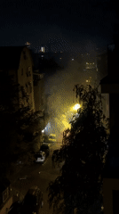 Nighttime gathering with fireworks observed in Belgrade suburb