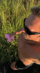 Blonde jogger spotted running through Mengwi grassland
