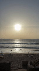 Evening beach gathering draws visitors to Morocco's northern coast