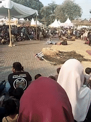 Community celebration with cultural performances in Sragen, Indonesia
