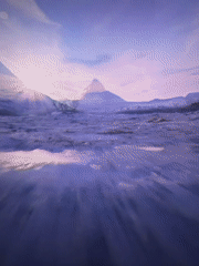 Coastal Vietnam at sunset, mixed with projected travel visuals