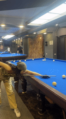 Evening billiards games captured at Yerevan pool hall
