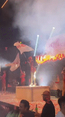 Nightclub performance with red-clad dancers draws crowds in Plovdiv