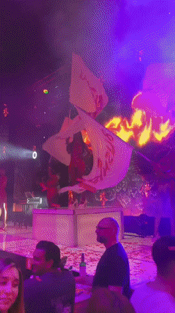 Nightclub performance with red-clad dancers draws crowds in Plovdiv