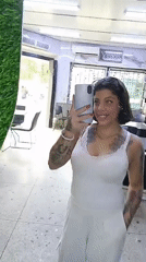 Indoor selfie and waterfall footage captured at same coordinates