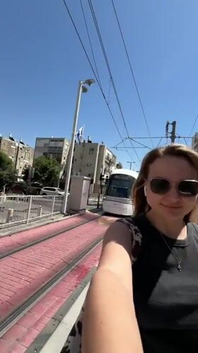Tram platform documentation captured in Bat Yam, Israel