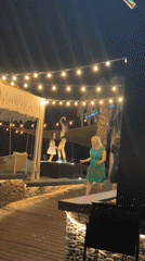 Gothic-themed nightlife venue lit up in Nesebar, Bulgaria