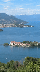 Panoramic views of Lake Maggiore from Someraro on a clear summer day