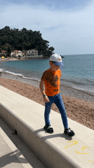 Everyday moments captured in Petrovac: beach walk and selfie