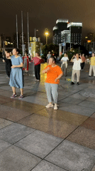 Evening plaza dancing and exercise in Liangjiang, Chongqing