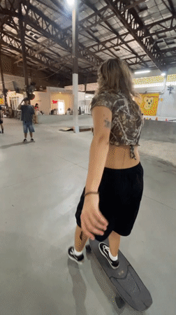 Morning skateboarding and street activity in Ban Rong Ruea Kham
