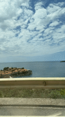 Coastal drive captured on video near Sveti Stefan, Montenegro