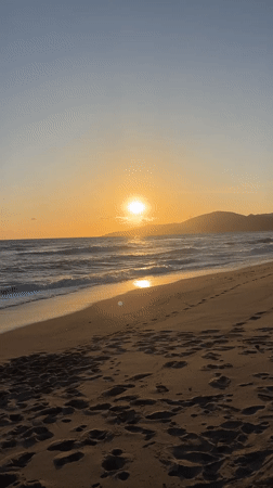 Sunset captured on video at Ascea beach, Italy