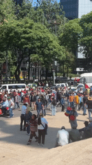 Demonstration with Mexican flags held at Independence Monument