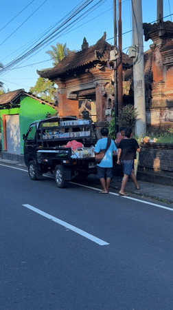 Evening scenes documented across rural Bali locations