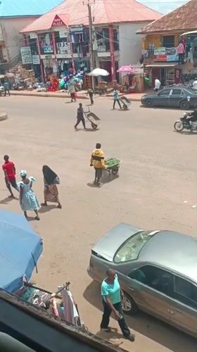 Ordinary street life documented in Bukuru Nigeria commercial district