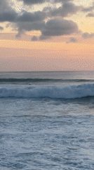 Sunset beach life captured at Kuta Selatan, Indonesia