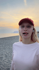 Woman enjoys sunset moment on Alanya beach