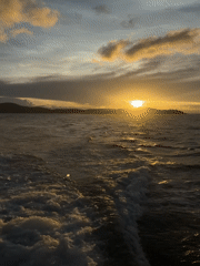 Ocean sunset captured from boat in Pattaya City