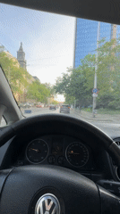 Dashboard camera captures morning drive through Sofia streets
