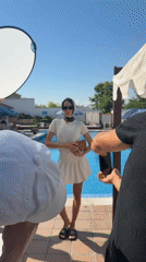 Poolside fashion shoot in Asenovgrad across multiple looks
