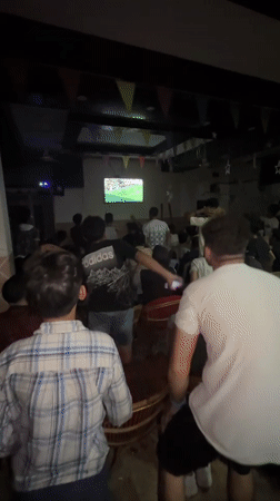 Gaza streets and cafes fill up for a late-night soccer watch