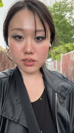 Young woman recorded in medium close-up in Epsom