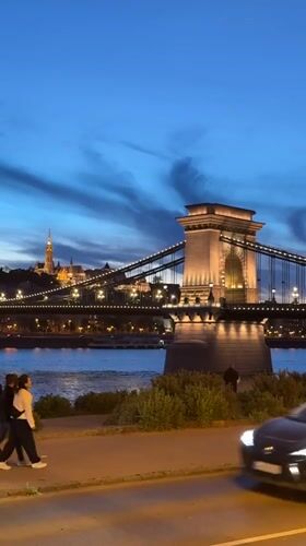 Budapest evening scenes captured across Chain Bridge and waterfront