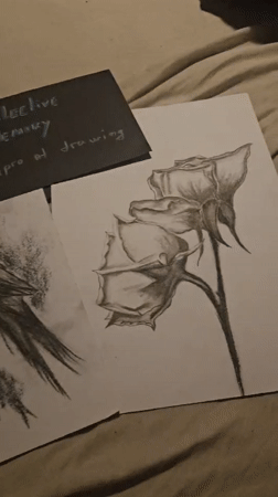 Artist documents drawings and takes selfies in Kostenets, Bulgaria